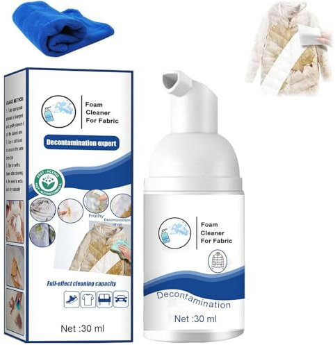 Foam Dry Cleaning Agent, 30ml Clothing Dry Foam Cleaners, Clothing Dry Cleaning Spray, Multi-purpose Dry Cleaning Clothing Cleansing Foam Rinse-Free Agent, Dry Foam Cleaner for Clothes (1)