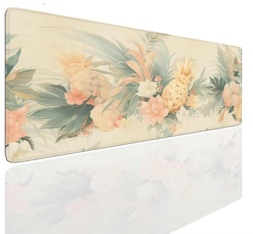 Flowers Gaming Mouse Mat pad Extra large XXL 1400x700x4mm Keyboard Mat Desk Cover Mat Pad Soft mouse pads, Mousepad with Anti-Slip Base, Mousemat Washable Large Mouse Mats for Desk, PC, Laptop S-397