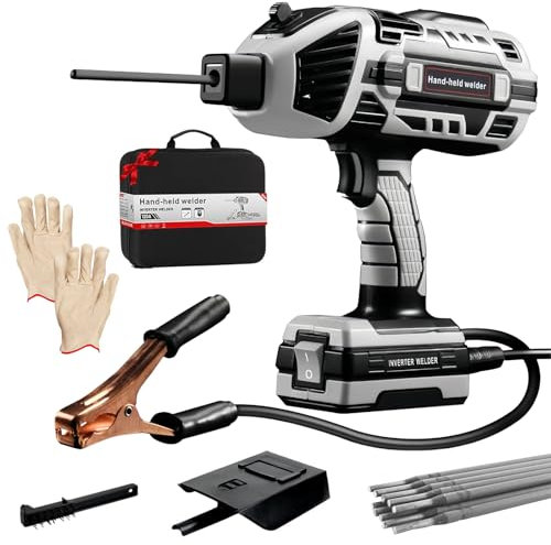 Orifesio Saldatore Portatile 220 V con 10 Barre di Saldatura, Inverter IGBT, 6 Regolazioni di Corrente Variabili, Saldatrice Elettrica, Adatta per Barre di Filo da 3/32 -1/8 (2,5-3,2 mm)