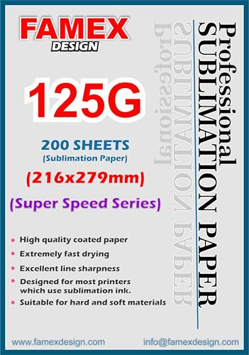 125g A4 100-200-300 Premium Quality A4 Sublimation Paper for Mug Transfer and sub Heat Press (200)