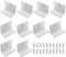 sourcing map Lot de 10 supports muraux en acier inoxydable pour carrelage et miroirs - Blanc (largeur intérieure 20 mm)