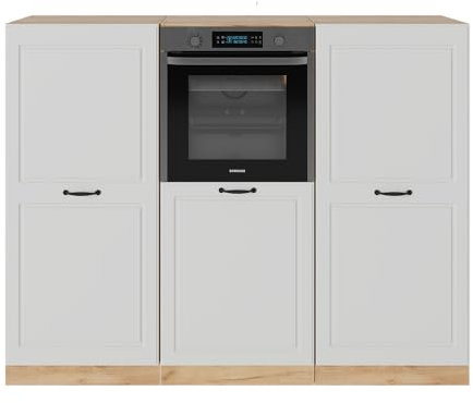 Vicco Küchenblock R-Line, Weiß Landhaus/Goldkraft Eiche, 180 cm ohne Arbeitsplatte