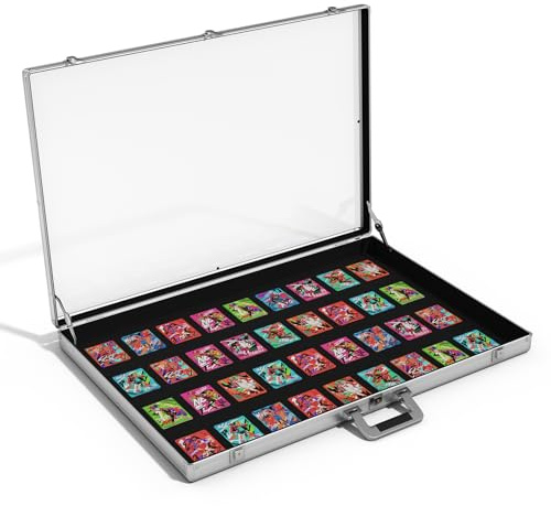 YAGEANNL Tragbare Messe-Vitrine, 86,4 x 55,9 cm, Kartenvitrine mit Schlössern, Aluminium-Schaukasten für Karten, Schmuck, Gebäck