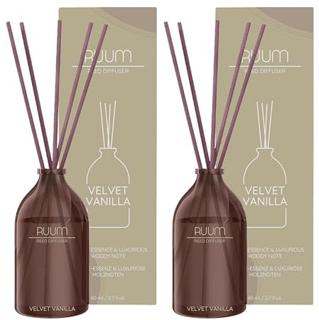 RUUM Duftvase Velvet Vanilla (2er Pack) 80ml - Edler Raumduft In Glasvase