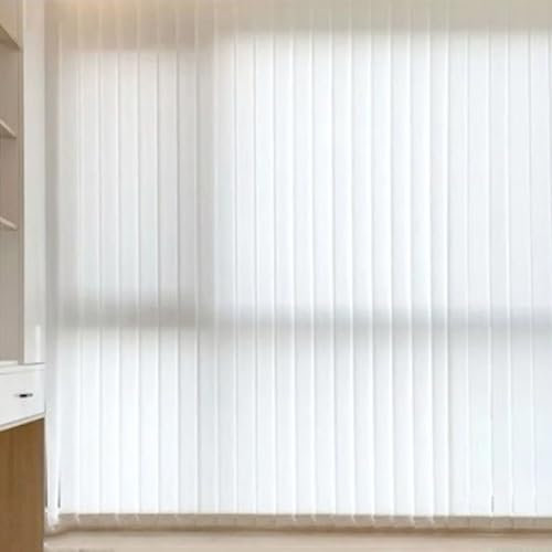 Lamellenvorhang Weiß Vertikaljalousie,Schiebevorhang,98 mm Lamellen Rollo Jalousie,Lichtfilterung Sichtschutz,Wand- und Deckenmontage,inklusive Montagematerial (105cm x 170cm)