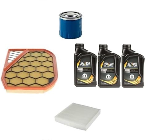 AOQ - KIT TAGLIANDO 3 FILTRI COMPATIBILE CON FIAT PANDA (312) 1.0 HYBRID e HYBRID CROSS 51KW 69CV,COMPATIBILE PER LANCIA YPSILON 312 1.0 HYBRID con 3litri olio SELENIA eco plus 0w20