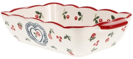 POPETPOP Placa De Horno Cerámica Fuentes De Horno Plato Para Asar Fácil De Limpiar