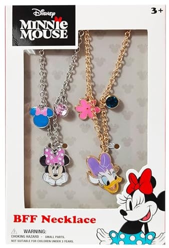 LUV HER Disney BFF Necklace Set, Minnie and Daisy Girls Friendship Gift for Ages 3+