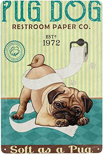 peiyeety Vintage Mops Hund weich wie ein Mops Poster Metall Aluminium Blechschild 8 x 12 Zoll Wanddekoration