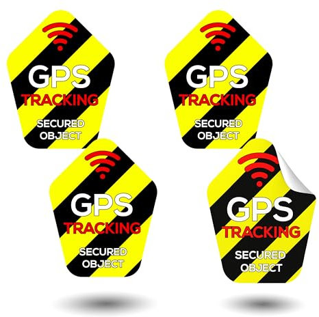 TinyTag® 4X Hinweis-Aufkleber für GPS Tracker - Wetterfester Warn-Sticker als Diebstahlschutz für Dein Fahrrad, eBike, Auto, Motorrad & Koffer - Bombenfest & langlebig | Fahrrad Aufkleber (4er Pack)