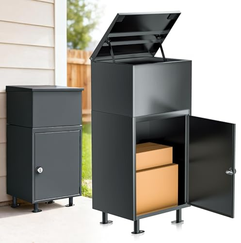 Parcel Boxes for Outside, Extra Large Package Delivery Boxes with Secure Storage, Anti-Theft Galvanized Steel,Waterproof Package Delivery Box for Outdoor Porch