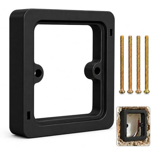 Espaciador de Enchufe Eléctrico de 20mm, Estándar Negro de 1 Banda para Caja Trasera Individual, Extensor de Marco de Interruptor de Luz de Ajuste Fácil