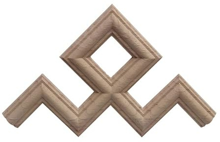 WANGBINGXING Carved Wood Carving Lines Wood Applique Decal Onlay Frame Carved Modern Unpainted Long Rose Leaves Wooden Furniture Corner Cabinet(A110-2)