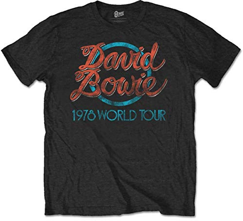 David Bowie Men's 1978 World Tour Black T-shirt
