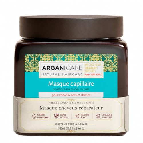 ARGANICARE| Argan Oil Nourishing Hair Masque | Dry & Damaged Hair | Intensive Moisture Care | Softness, Smoothness & Shine | 500 ml