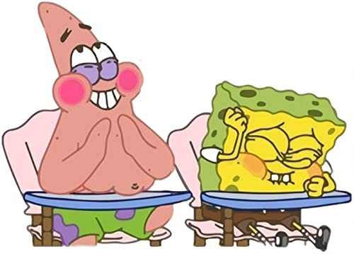 Spongebob Tortenaufleger, Rechteckig A4 - Geburtstag Tortenbild Zuckerbild Tortenplatte Oblate Kuchenzuckerplatte