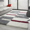 Carpettex Hochflor Teppich Wohnzimmer Shaggy Flokati Teppich Modern Kariert Design 200 x 290 cm Rot - Teppich Schlafzimmer Weich Flauschig Waschbar Teppich Küche Esszimmer - Langflor Teppiche
