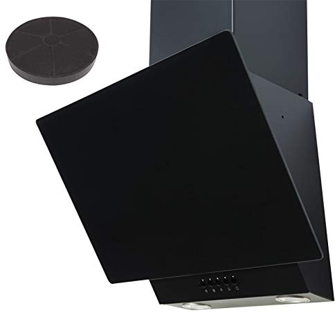 SIA EAG61BL 60cm Black Angled Chimney Cooker Hood Extractor Fan And Filter