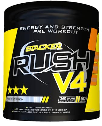 Rush V4 Pre-Workout Booster, Fruit Punch