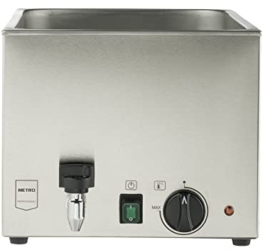 METRO Professional Bain Marie électrique GBM12000, 34 x 61 x 28.3, Acier Inoxydable, 30 L, Convient pour récipients GN, Robinet de vidange, Argent