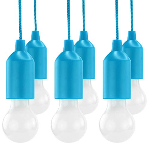 HyCell Pull Light 6er Set mit Zugschalter inkl. AAA Batterien - Tragbare LED Lampe warmweiß - Mobile Leuchte ideal für Garten Schuppen Zelt Camping Dachboden Kleiderschrank oder Party Dekoration