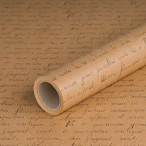 Geschenkpapier mit Handschrift, Kraftpapier, Geburtstagspapier, 0,70 x 10 m