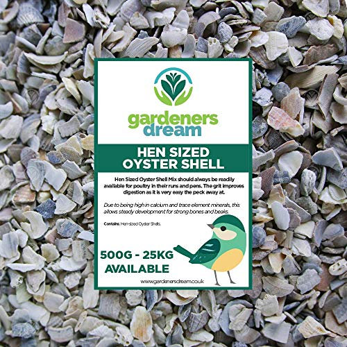 GardenersDream Hen Sized Oyster Shell | Premium Quality Poultry Feed | Calcium Filled Grit Food for Animals | Improves Digestion and Development for Strong Bones & Beaks | Natural Mixture (10kg)