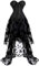 corsagenkleid Set Kleid Corsage Bustier Korsett Kleider elegant Spitze lang asymmetrisch Rock tüllrock viktorianisch Schwarz 3XL