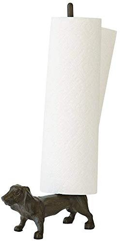 TentHome Küchenrollenhalter Stehend Papierrollenhalter Ohne Bohren Rollenhalter Papierhalter Ersatzrollenhalter Antik Gusseisen Dekorativer Tiere Küchen Bad Zubehör (Hund1)