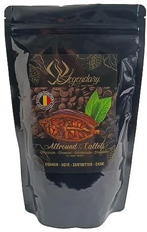 Legendary CALLETS - Originales pastilles, drops de chocolat belge pour fondue, fontaines, couverture. cacao à boire et plus (Noir, 1 Kg)