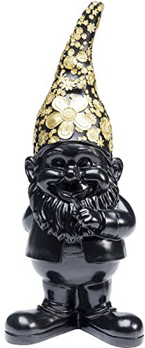 Kare Design Deko Figur Zwerg Standing Gold/Schwarz, Deko Objekt, Dekoration für Wohnzimmer, Schlafzimmer, Büro, Regale, Gartenzwerg, Accessoire, 46x15x19 cm (H/B/T)