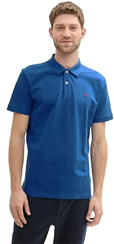 TOM TAILOR Herren Basic Piqué Poloshirt, 11132 - Advanced Blue, M