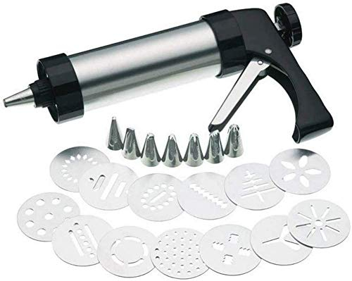 FBWSM Pastry press, baking accessories, pastry syringe Stainless steel pastry press & garnish syringe with 13 templates and 7 nozzles (cake syringe)