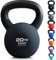 Core Balance 20kg Kettlebell Weight Cast Iron Neoprene Coated Heavy Duty Strength Training (Black)