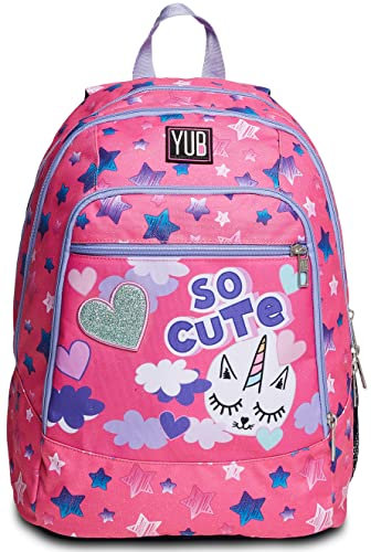 SEVEN S. P. A. Zaino YUB - ADVANCED HAYRIDE - Scuola & Tempo Libero - Bambine, Taglia Unica - 31 Litri - Dettagli in Glitter, Rosa
