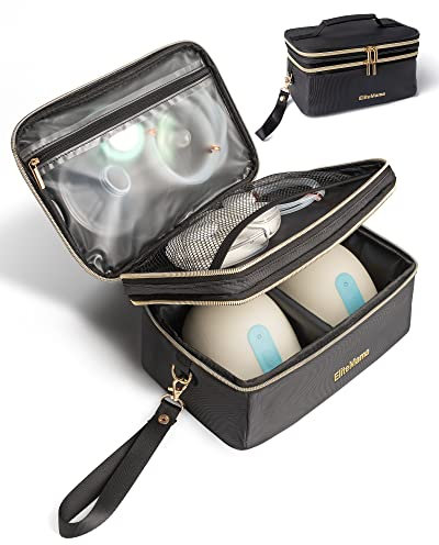 Breast Pump Bag Wearable Breastpump Bags for Travel Portable Pumps Parts Carrying Case Breastfeeding Pumping Cases for Work (Black)