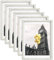BSRHOMR 12x16 Distressed Weiß Bilderrahmen mit Matte, Landhaus Rustikaler Stil Fotorahmen mit Abnehmbare 11x14 Matte, Display Tischplatte oder Wandhalterung für Galerie, 6er Set