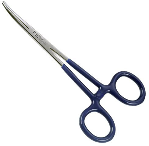 Hämostat-Pinzette, selbstsichernd, für Puppenherstellung, Haustierpflege, Haarzieher, Angelwerkzeuge, Heimwerker, Hobbys und kreative Kunst, Carft-Werkzeuge, PTL® (gebogen)