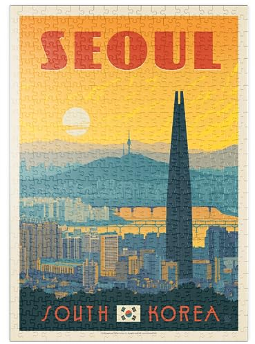 MyPuzzle Südkorea: Seoul, Vintage Poster - Premium 500 Teile Puzzle - MyPuzzle Sonderkollektion von Anderson Design Group