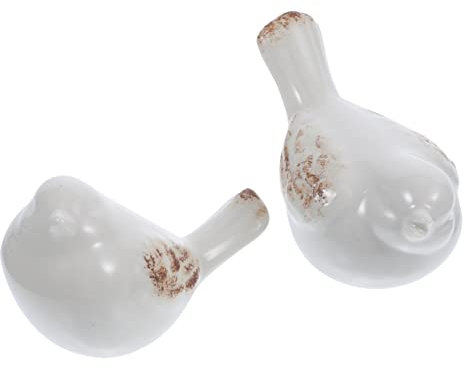 Levemolo Spielzeuge 2st Vogelschmuck Keramik Mini-vogelfiguren Vögel Porzellan Tierstatuen Keramik Tierfiguren Keramik Vogelfiguren Für Den Garten Bauernvögel Weiß Miniatur Spielzeugzimmer