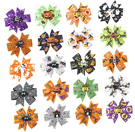 Mikinona 20stücke Halloween Haarclips Set Bunte Haarspangen Mit Schleifen Für Mädchen Für Kostümpartys Halloween Und Besondere Anlässe Für Mädchen Und Kleinkinder