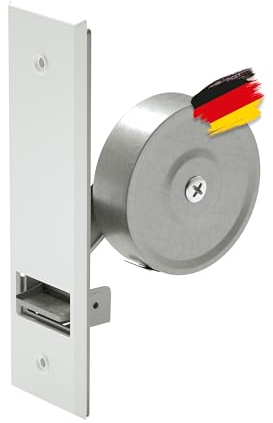 BAUHELD® Enrouleur de sangle de volet roulant encastré [fabriqué en Allemagne] – Enrouleur de sangle d'entrée maxi en acier – Pour sangle de volet roulant 23 mm [sans sangle] – Enrouleur de volet