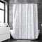 Encasa XO Badezimmer Duschvorhänge | Hochwertiger Polyester Stoff, Waschbar | Geeignet für Badewanne, Eckdusche, Kleine Räume | 180x180 cm | Boho Maze Grey - 10 Kostenlose Haken Inklusive