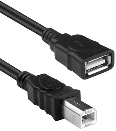 Herfair Câble convertisseur USB 2.0 A femelle vers USB B mâle pour imprimante USB type A vers B, câble de connexion, 0,5 m