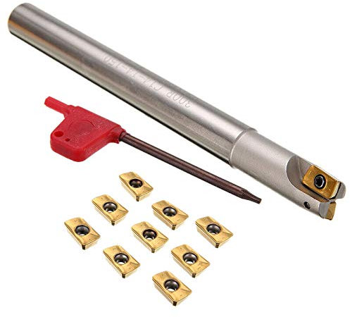 Josenidny 300R C14-14-130 Porte-outils de fraisage 12 x 130 mm + 10 embouts Apmt1135Pder + clé pour fraiseuse