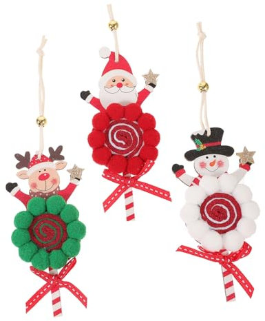 WOFASHPURET 3stücke Teiliges Weihnachtsbaum Dekorationen Lollipop Hängeschmuck Für Weihnachten Süße Motive Weihnachtsmann Für Festliche Anlässe