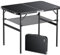 Anbte Folding Camping Table with Storage Net, 3ft Aluminum Small Folding table Adjustable Height Max 70 cm Pure Black 90cm x 60cm Outdoor Table, Lightweight, Portable Handle for Travel, Picnic