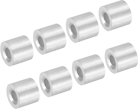 PATIKIL 1/8/3mm Filo Fune Fermo Manicotto 25 Pacco Alluminio Crimpatura Anello Manicotto per Filo Fune e Cavo Ghiera Argento