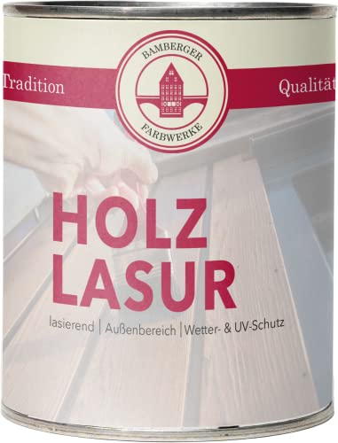 Bamberger Farbwerke Holzlasur Matt für Innen & Außen, wetterfest, Holzschutz (Hellbraun, 5L)