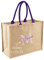 MAYRA Borsa Personalizzabile in Juta Laminata | Tote Bag Shopper per Mare, Spesa, Multiuso | Pochette in Iuta Naturale | Personalizzato con Ricamo Nome, Logo | Design Made in Italy (Viola, M)